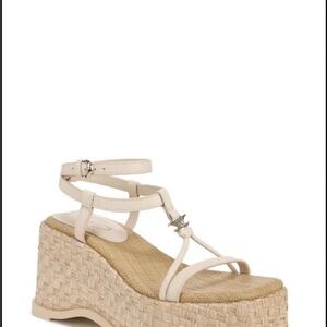 Women's Cream Wedge Sandals